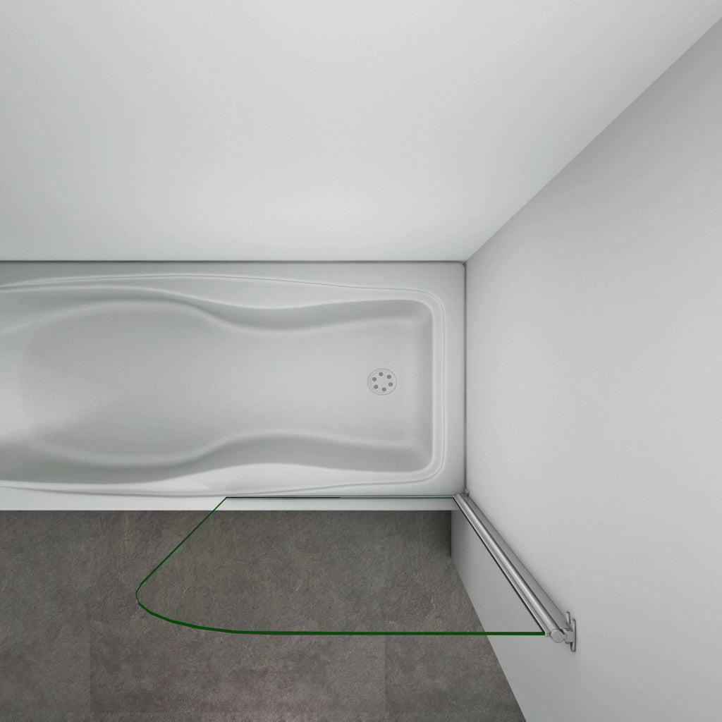 70x130 cm Sopravasca Parete Per Vasca Girevole 180 Gradi in Vetro Temperato 5mm Trasparente Telaio Cromo Lucido
