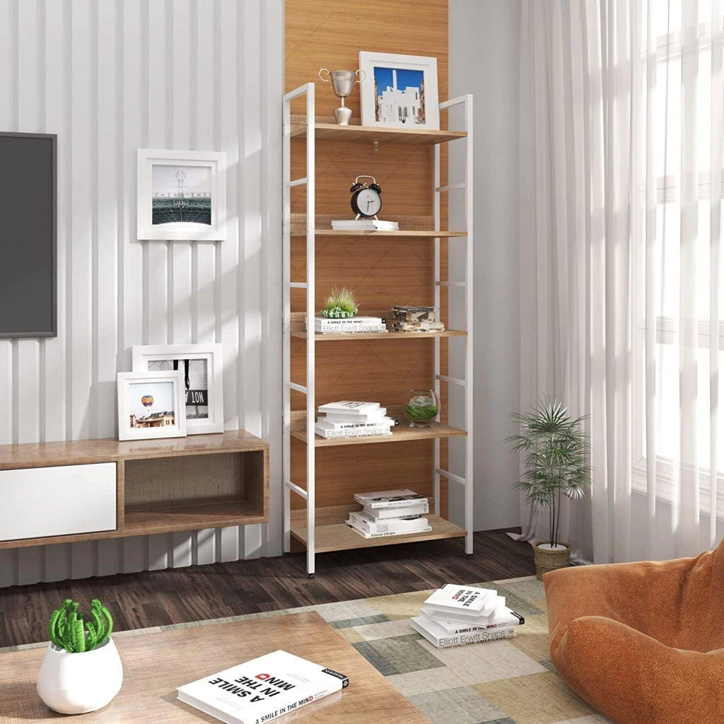 Libreria per Studio Ufficio Scaffale Mensole in Legno Fioriera Porta Piante