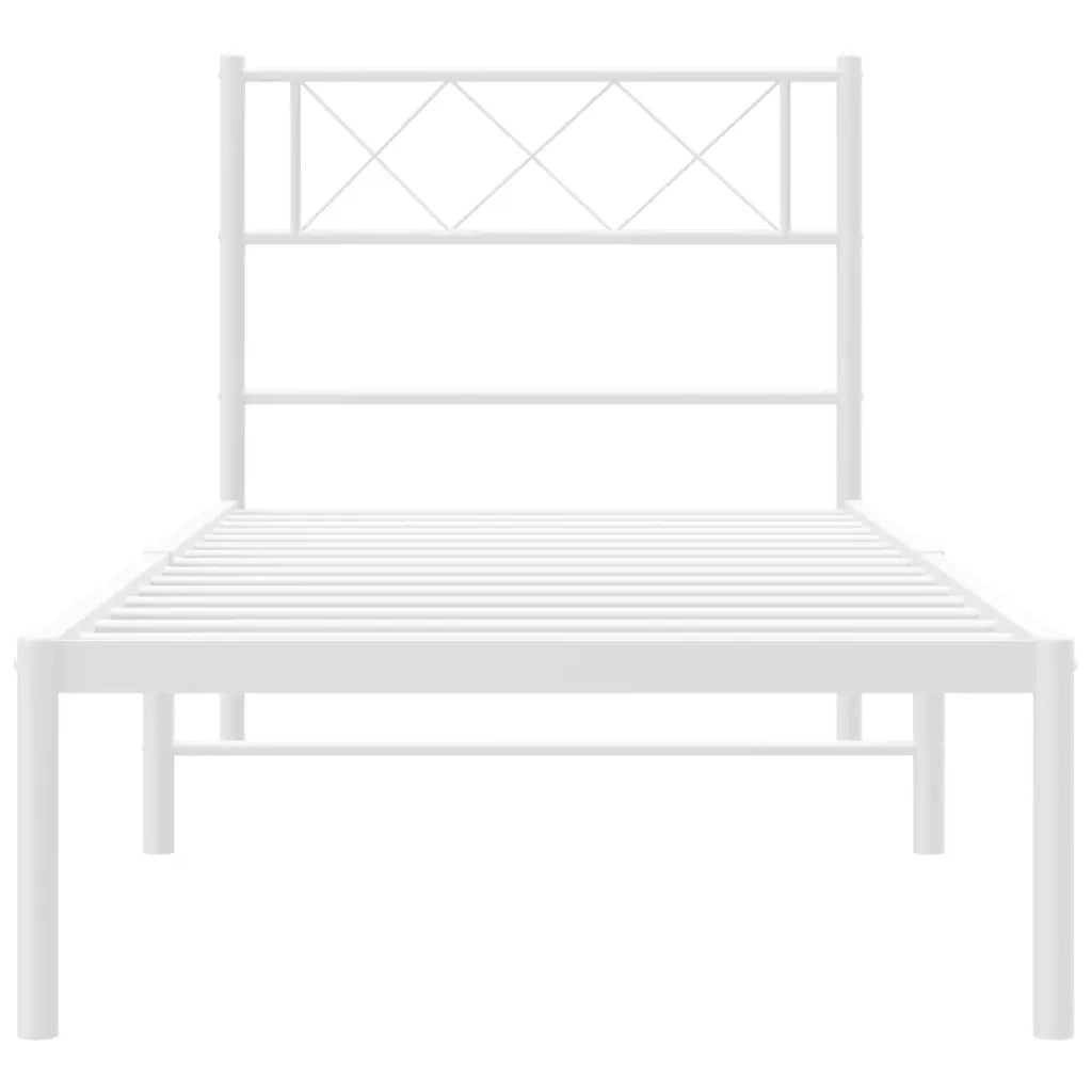 Giroletto con Testiera Metallo Bianco 90x200 cm 372319