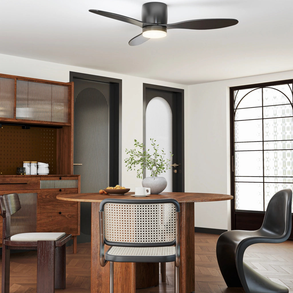 Ventilatore da Soffitto con Luce e Telecomando ¨C Zephmum ¨C Nero, 3 Colori Luce, 6 Velocit¨¤