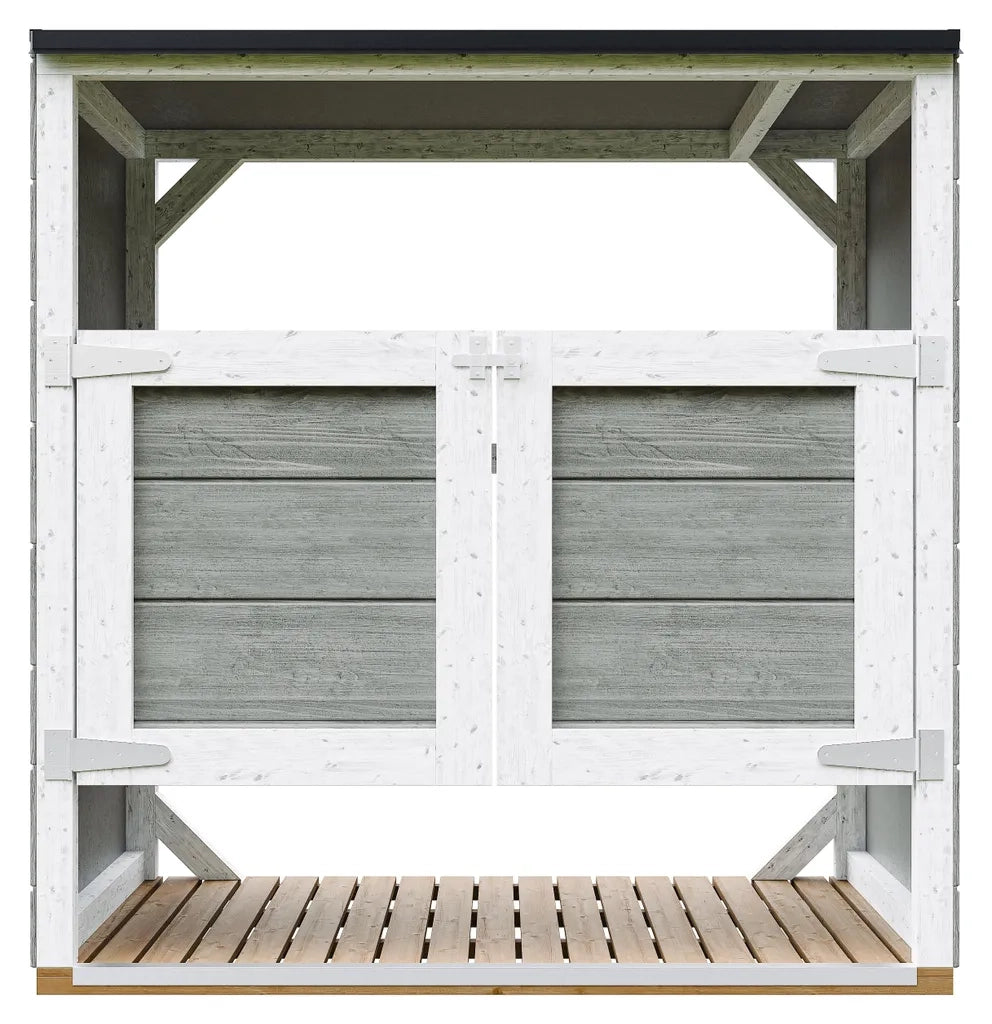 Ricovero per bidoni da giardino 2x240L TIMBELA M980A-TUNDRA GREY
