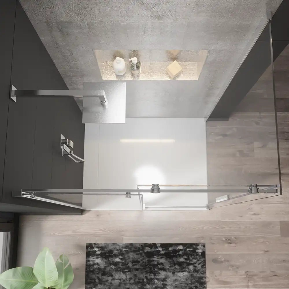 Box doccia 90x140 cm scorrevole vetro 8mm trasparente profili cromati h195cm | Creta