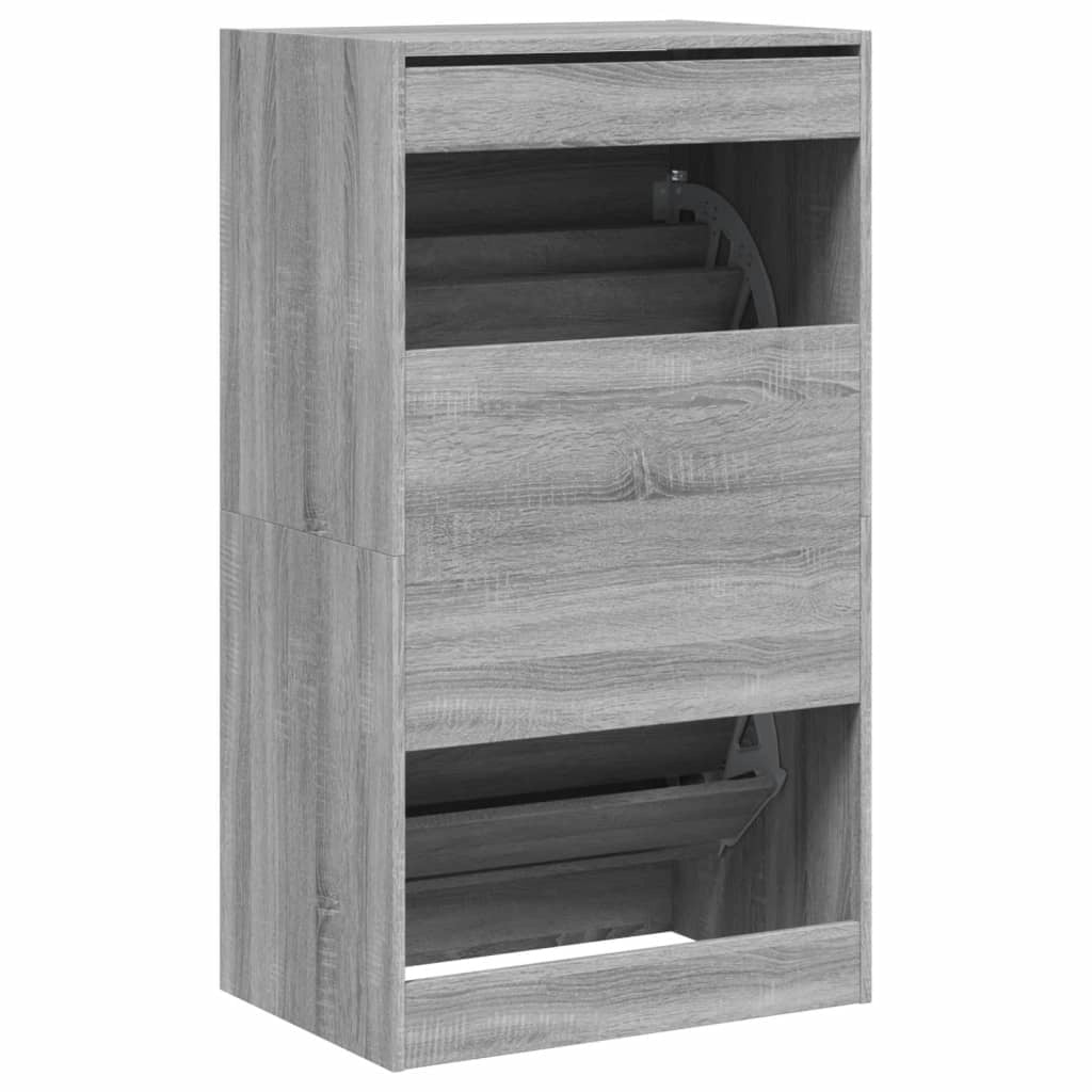 Scarpiera mobile contenitore per scarpe mobile per ingresso/corridoio/soggiorno 2 cassetti a ribalta grigio Sonoma 02_0021349