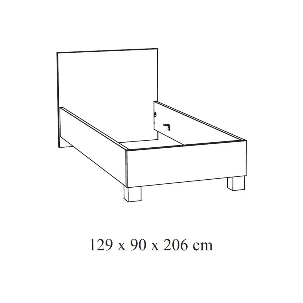 Letto per bambini robusto 120x200 colore rovere dorato collezione MEGEVE