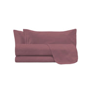 Set Lenzuola Matrimoniale Sopra Sotto e 2 Federe Linea Water Washed Rosso Corallo
