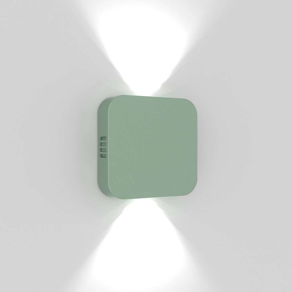 Roller Lampada da parete LED per esterni ed interni in alluminio pressofuso color Salvia con doppia emissione luminosa orientabile IP54 10.5W 3000K