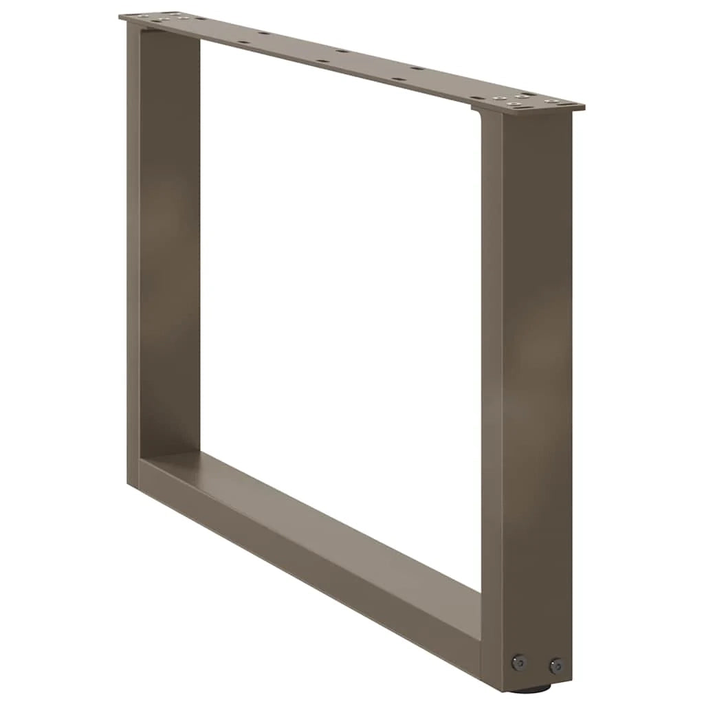 Set di 2 gambe regolabili per tavolino da caffè a forma di U 70 x 42 x 43 cm design moderno acciaio naturale 02_0057407