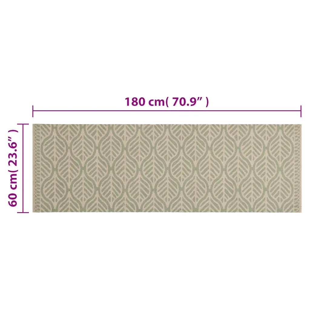 Tappeto da Cucina Lavabile-Tappetino da Cucina Foglie 60x180 cm in Velluto