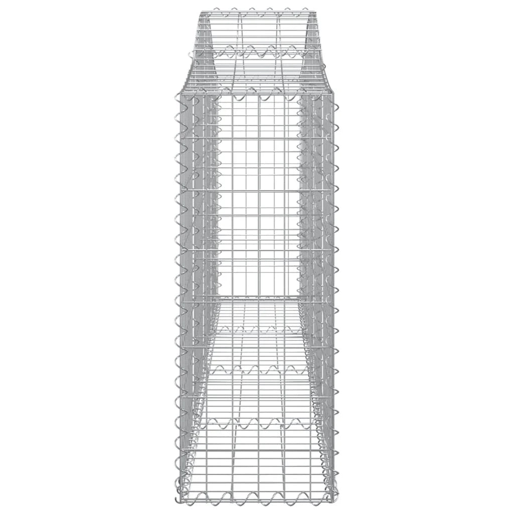 Set di 9 gabbioni ad arco per recinzione gabbia o muro di contenimento 200 x 30 x 80/100 cm ferro zincato argento 02_0041254