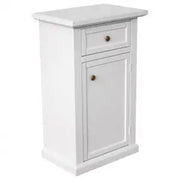 Mobiletto entratina in legno Shabby chic bianco 1 cassetto 1 anta