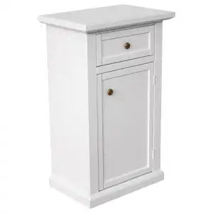 Mobiletto entratina in legno Shabby chic bianco 1 cassetto 1 anta