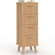 IDMarket - JULIETTE mobile a 4 cassetti, 30 cm, armadio a doghe color rovere con doghe in legno