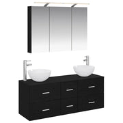 Set di mobili per il bagno 4 pcs Rovere Nero 3406736