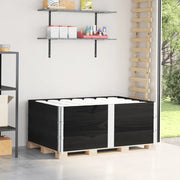 Paretali per Pallet 3 pz Neri 150x100cm Legno Massello di Pino 3295383