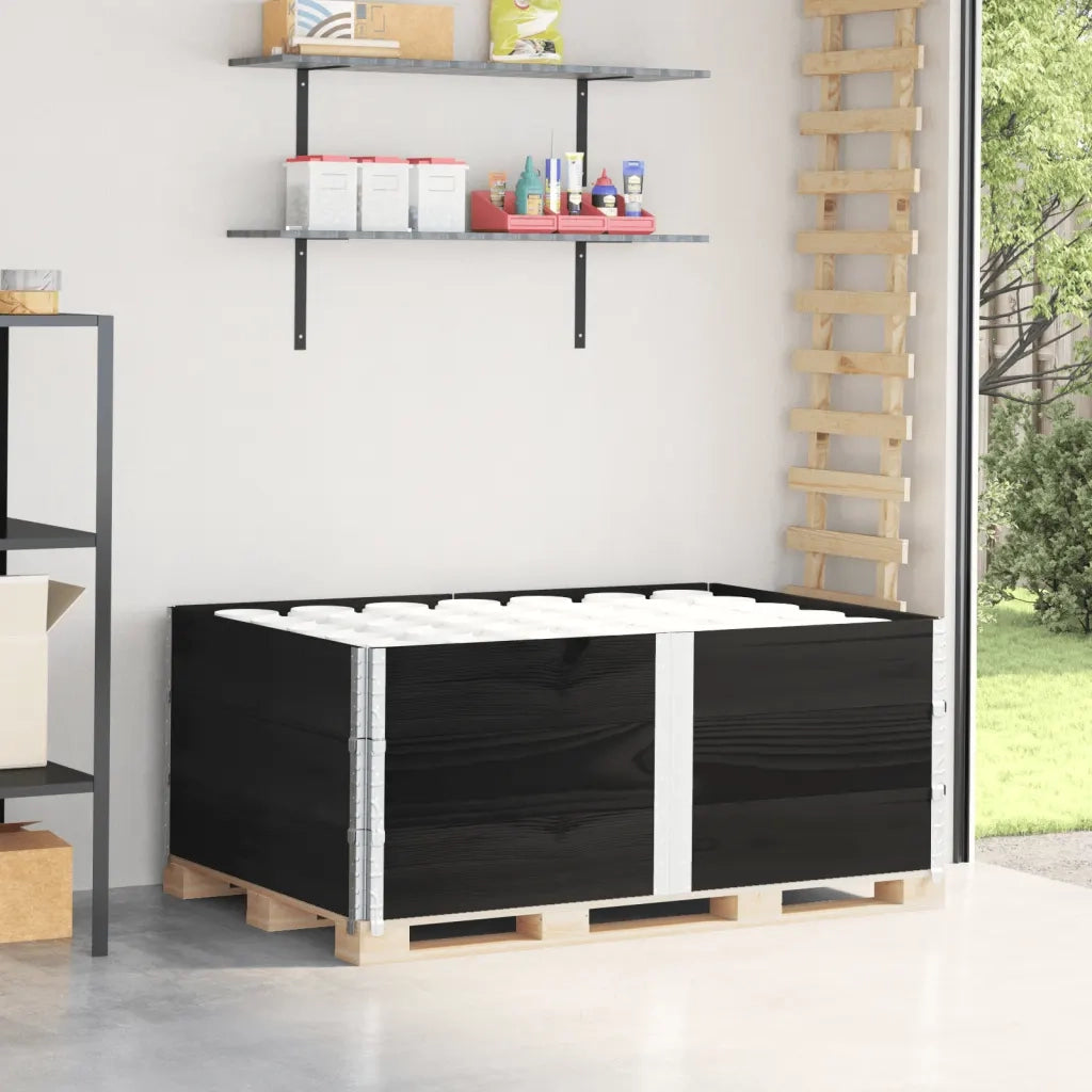 Paretali per Pallet 3 pz Neri 150x100cm Legno Massello di Pino 3295383