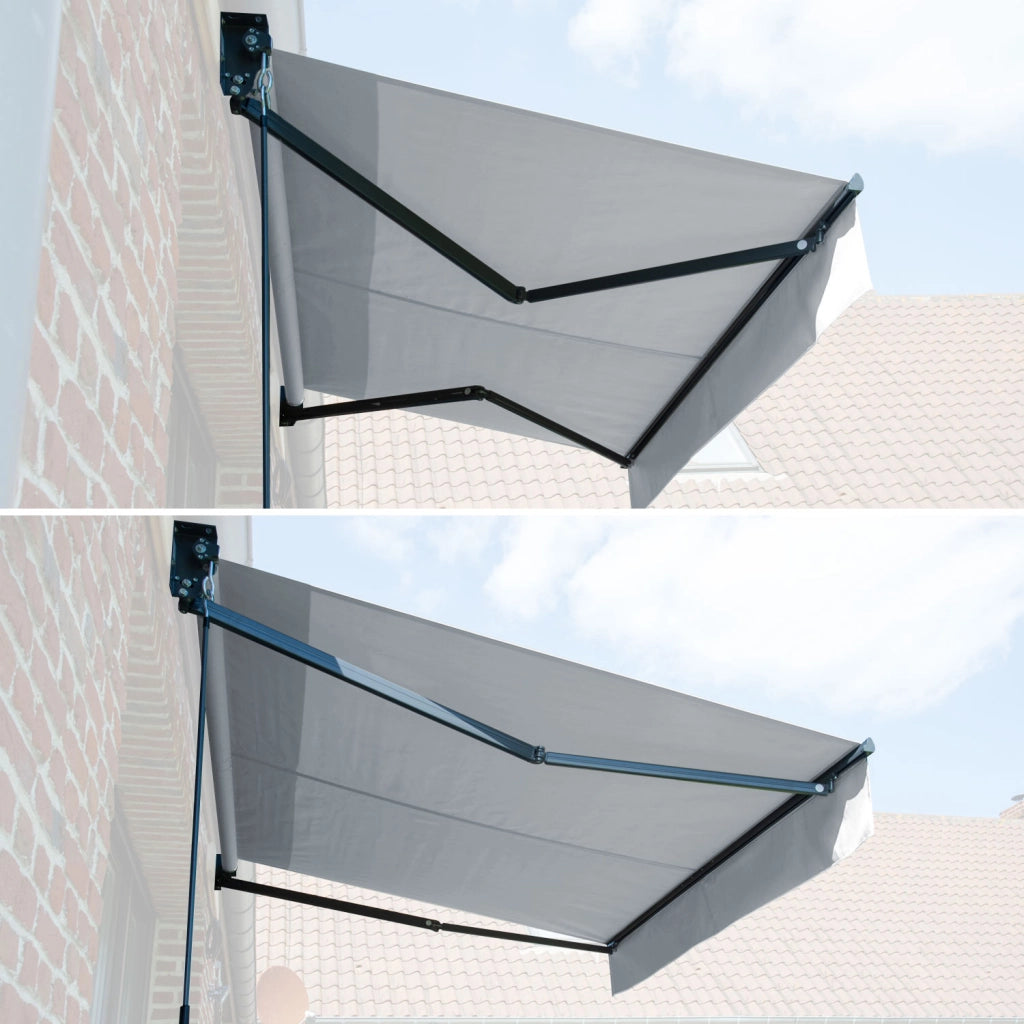 Tenda SAULE 2,5 × 2m - Tessuto grigio e struttura grigia