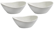 Set 3 Insalatiere 20x15,5x8 cm in Porcellana Allluminica Kaleidos Aluxina Bianche