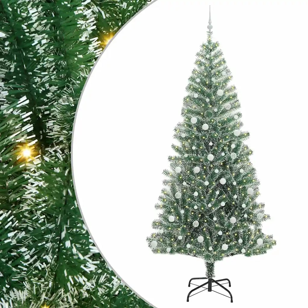 Albero di Natale Artificiale Imbiancato con Luci LED 240 cm 3396836