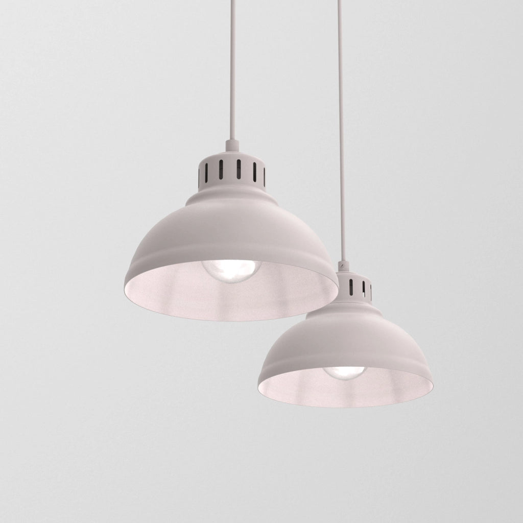 Lampada sospesa Sven 2xE27 cashmere acciaio Luminex