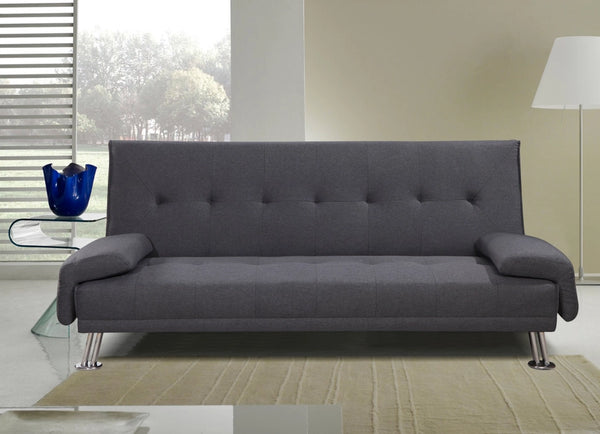 Divano letto reclinabile 3 posti lino microfibra grigio Sicorage Crusy