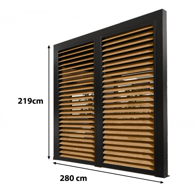 Pannello veneziana effetto legno per pergola bioclimatica lato 3 metri – lamelle orientabili in alluminio – PERBIV30B Foresta