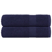 Asciugamani 2 pz Blu Marino 50x100 cm 360 g/mÂ² 100% Cotone