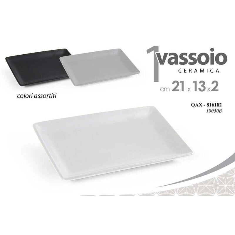 VASSOIO IN CERAMICA 21 X 13 X 2 CM ASSORTITO