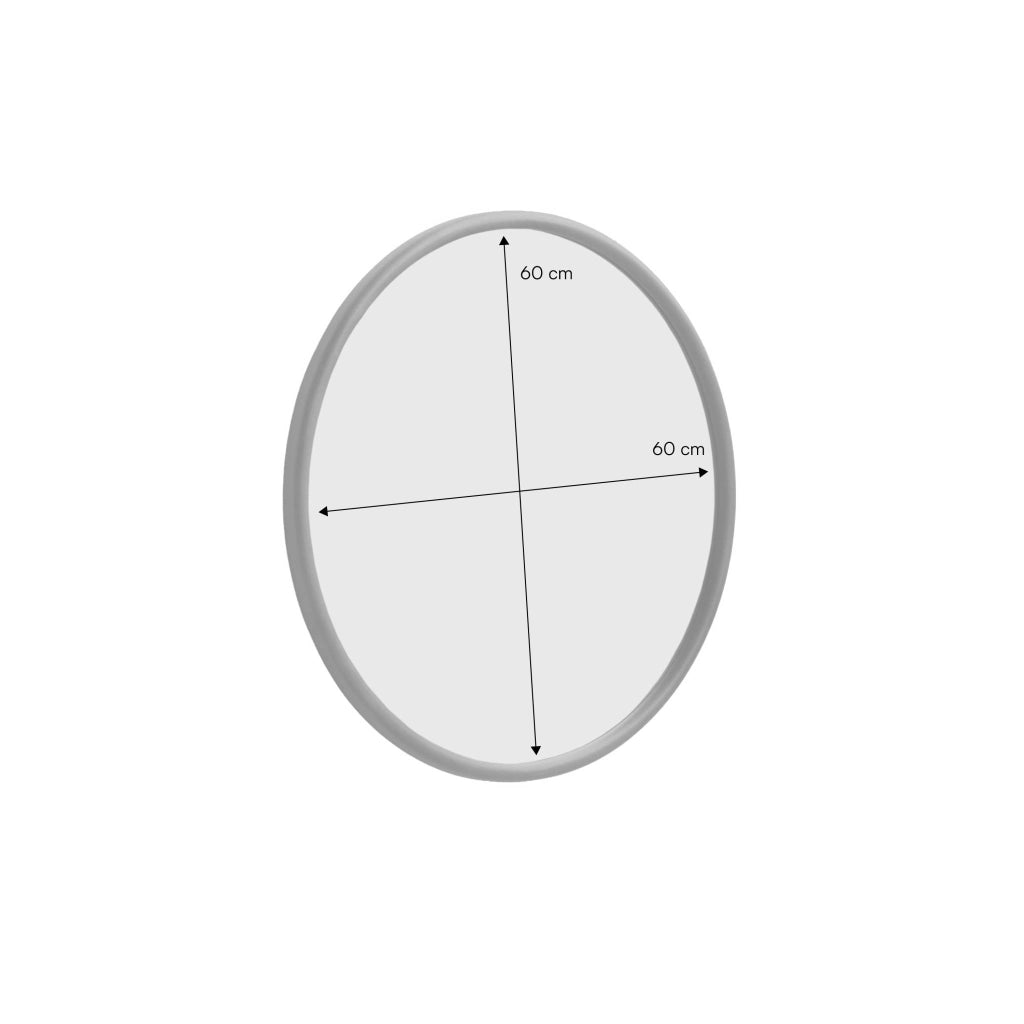 Specchio rotondo in legno di hevea, ø60cm, noce