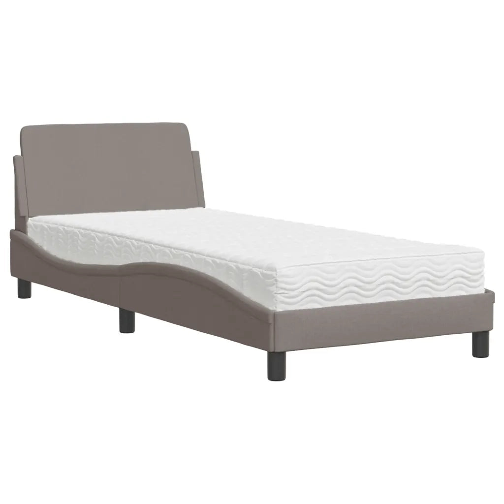 Letto con Materasso Dover Tortora 90x200 cm in Tessuto 3208328