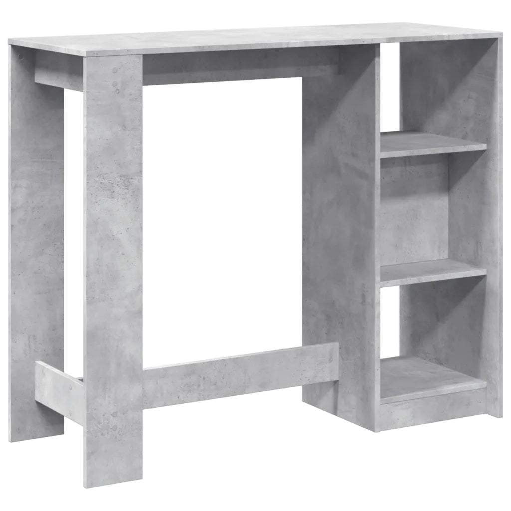 Tavolo Bar Ripiano Grigio Cemento 124x46x103,5 cm Multistrato