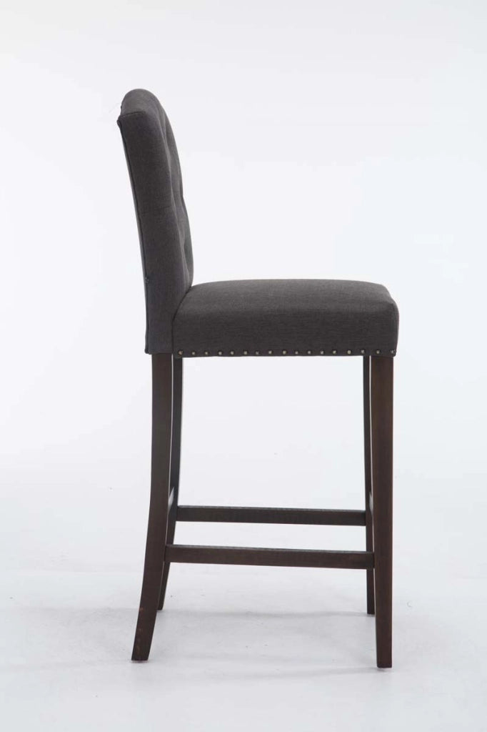 Sgabello Louise in tessuto antico,grigio scuro