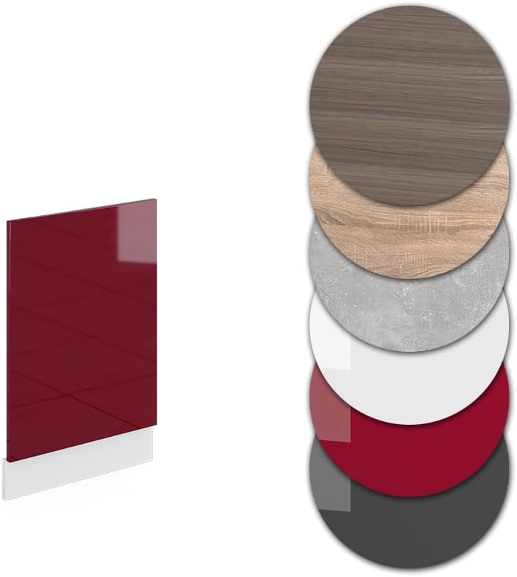 Pannello frontale R-Line, Rosso lucido, 45 cm, PL Marmo, per la libera combinazione all'interno di sistemi cucina modulari