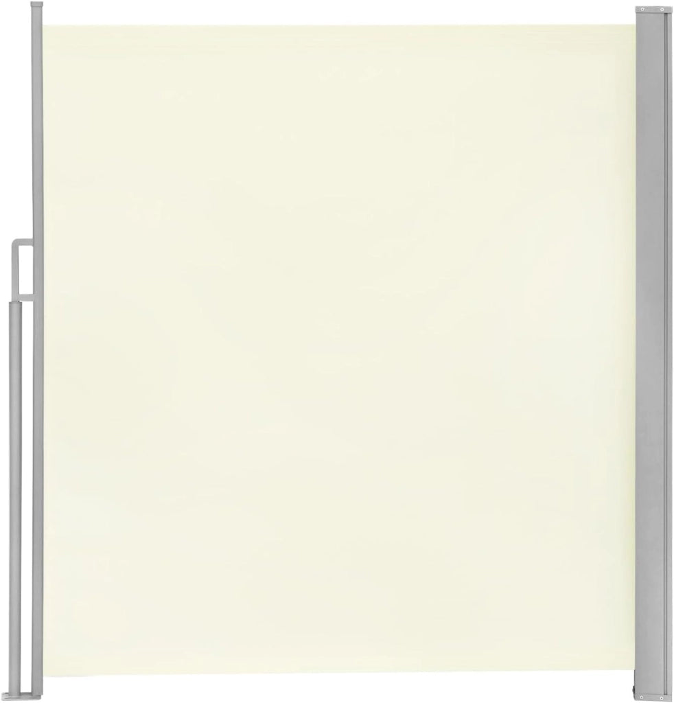 Paravento Esterno, Tenda Laterale Retrattile, 160x350 cm, Frangivista, Protezione Solare & Antivento, per Giardino, Balcone, Terrazza, Patio, Crema