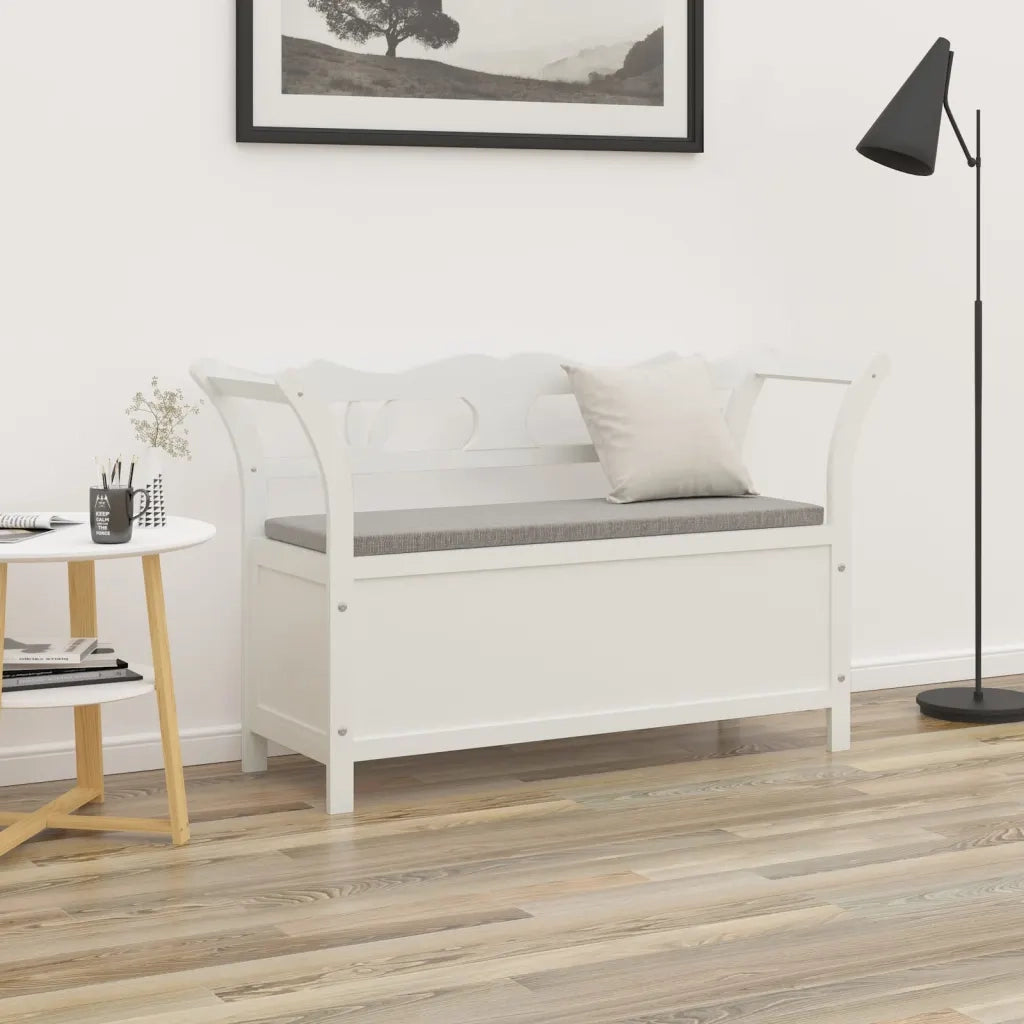 Panca-Sgabello Bianca 107x45x75,5 cm Legno Massello di Abete 550700