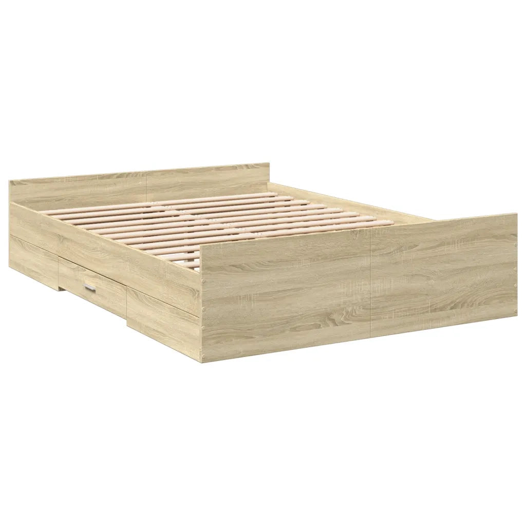 Giroletto Cassetti Rovere Sonoma 140x190 cm Legno Multistrato