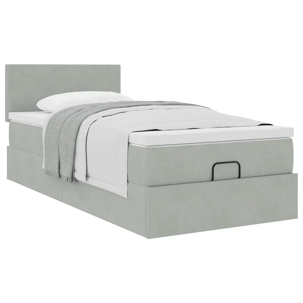 Struttura Letto Pouf con Materasso 80x200 cm in Velluto 3311663