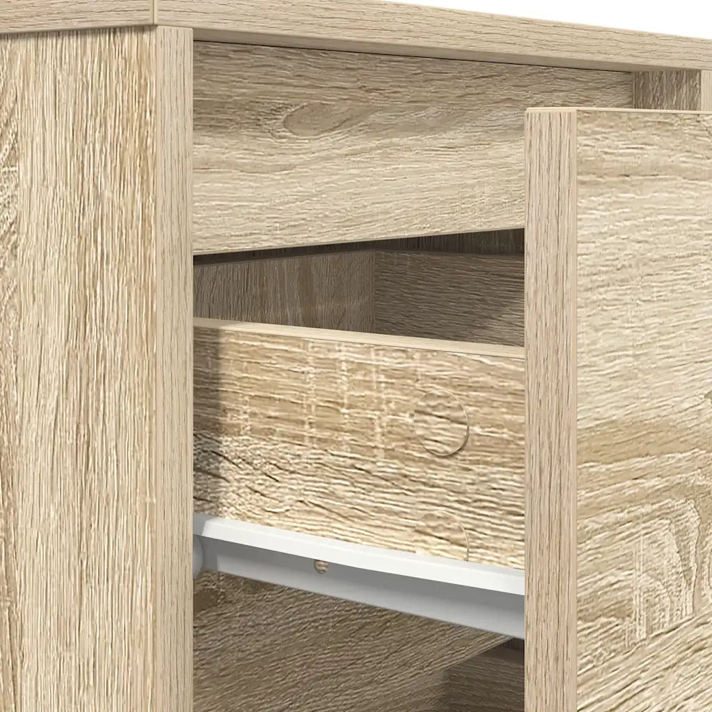 Comodino con Luci LED Rovere Sonoma 38x34x50 cm 861287