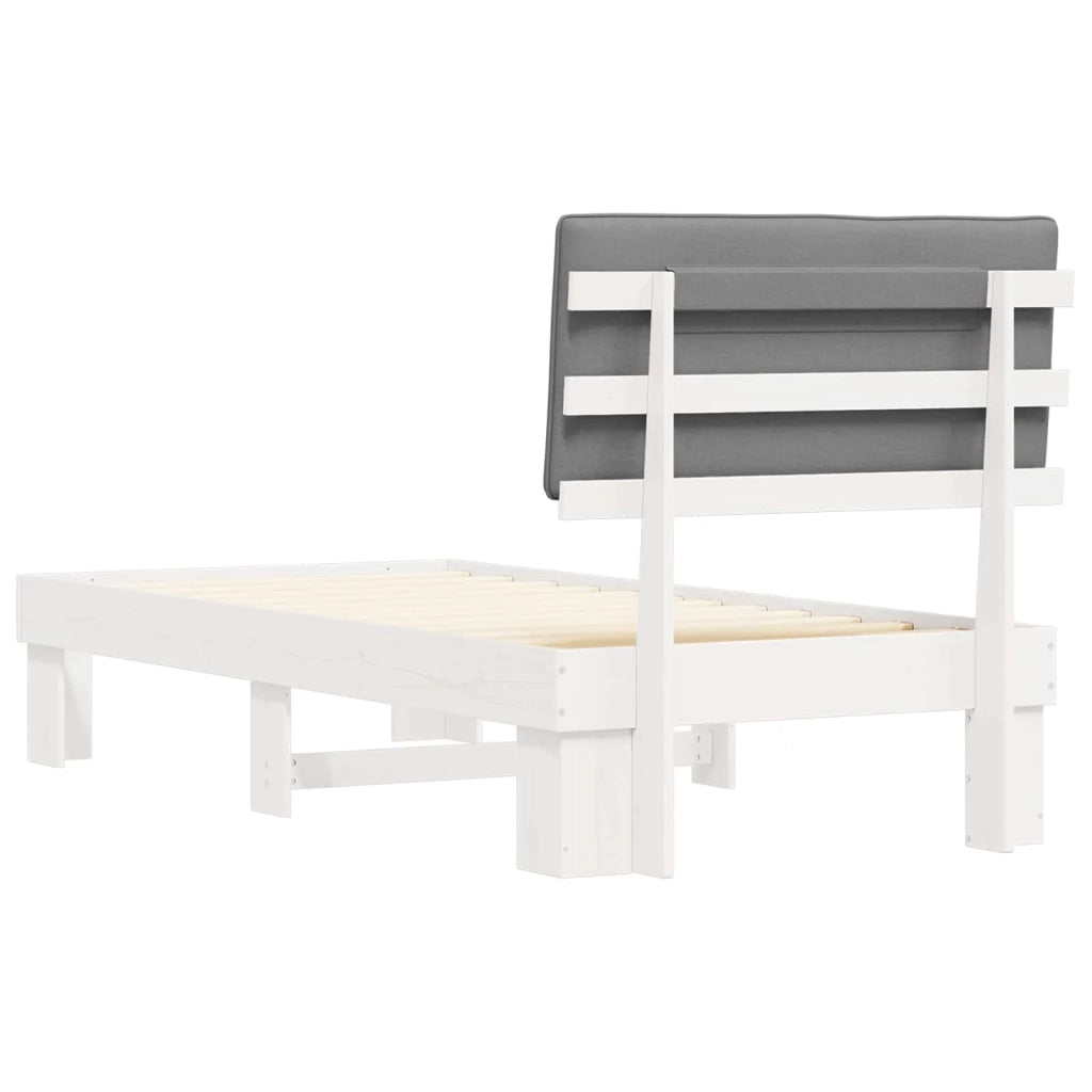 Letto con Testiera Rivestita Grigio chiaro 90 x 200 cm 877518