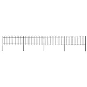 Recinzione da Giardino con Parte Superiore ad Anello in Acciaio 671x80 cm Nero 277650
