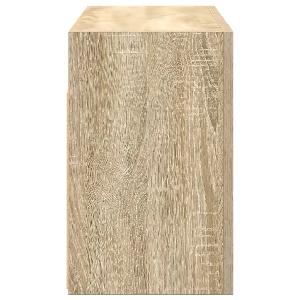 Mobiletto da bagno a parete 60 x 25 x 40 cm design pratico ampio spazio contenitivo legno composito rovere Sonoma 02_0051262