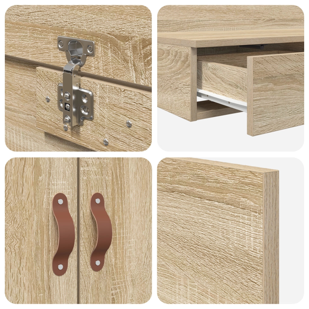 Struttura letto con contenitore in rovere Sonoma 100x200 cm