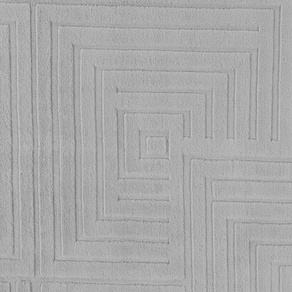 Tappeto da salotto rettangolare in jacquard, 160 x 230 cm, a pelo corto grigio Stile Moderno