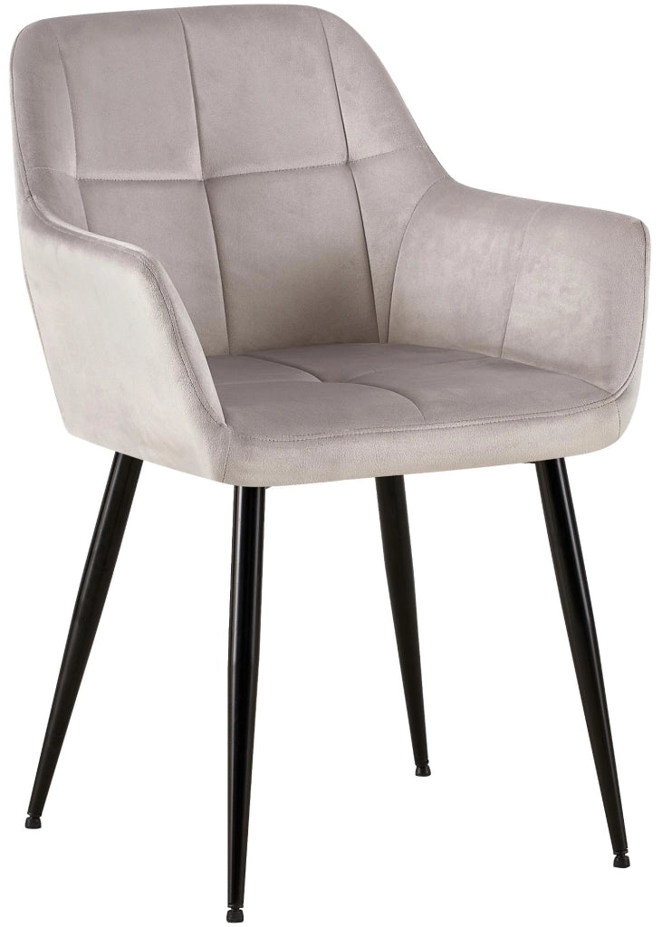 Sedia visitatore Emia Velluto,grigio chiaro