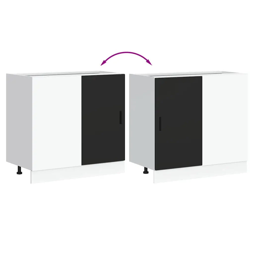vidaXL Mobile Base Lavello “Lyon” Nero in Legno Multistrato