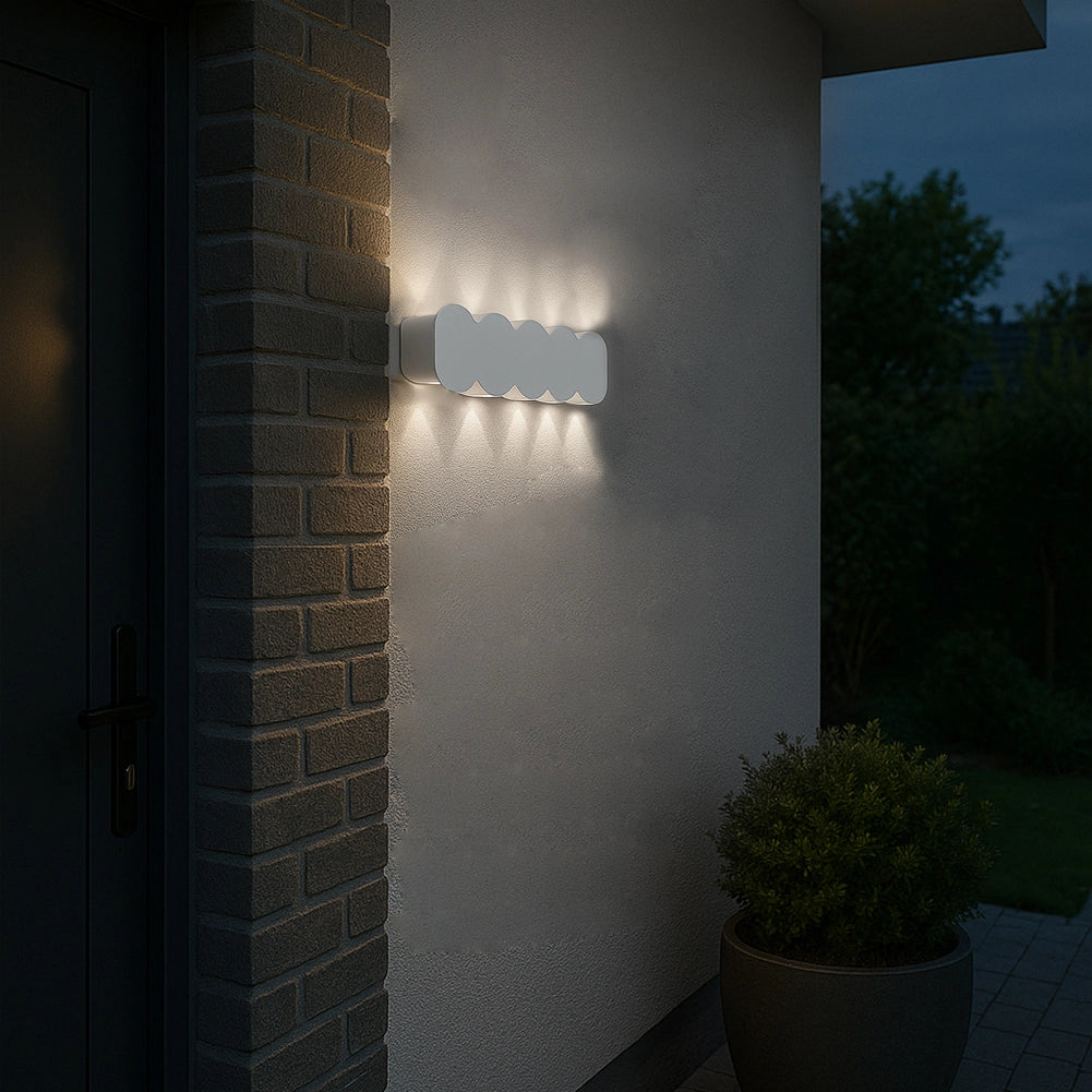 Applique da Muro 10 Led Lampada a Parete Bianco con Luce Bianco Freddo 26x8x3cm