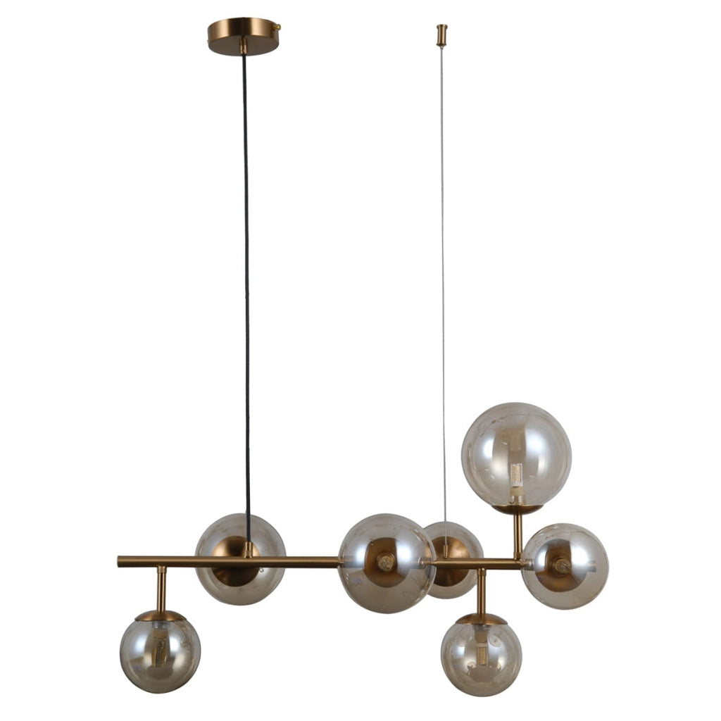 Lampadario Italux Frontera moderno ottone miele 7xG9