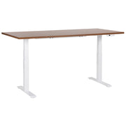 Scrivania regolabile in altezza elettricamente marrone scuro e bianco 180 x 80 cm Struttura in acciaio verniciato a polvere