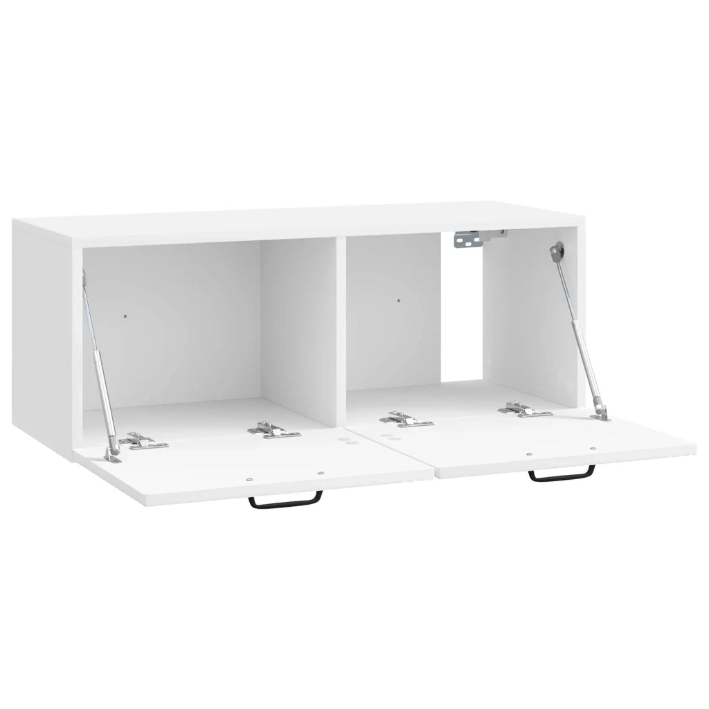 Mobile Porta TV da Muro Bianco Lucido 78,5 x 31 x 30 cm