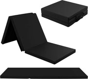 Tappetino da Ginnastica Pieghevole, Spessore 3,8 cm, Tappetino Sportivo Fitness, Imbottitura in Cotone con Perline EPE, Tappetino da Palestra Spesso, 180 x 60cm