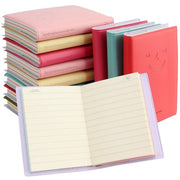 Set di Notebook da 12 pezzi - Copertina in Imitazione Pelle - 100 Fogli - 6 Colori - 8 x 10 cm - Notebook da Notizia